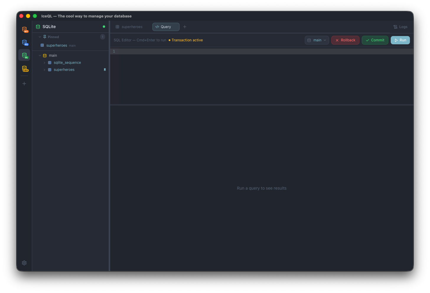 IceQL — Transactions